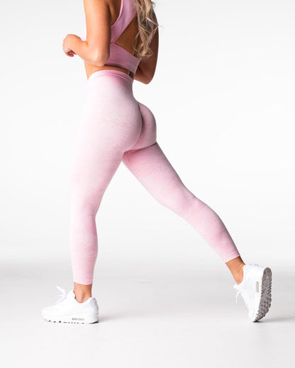 Women Baby Pink Digital Seamless Leggings - NVGTN