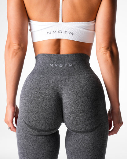Women Black Speckled Mid Rise Contour Seamless Leggings - NVGTN