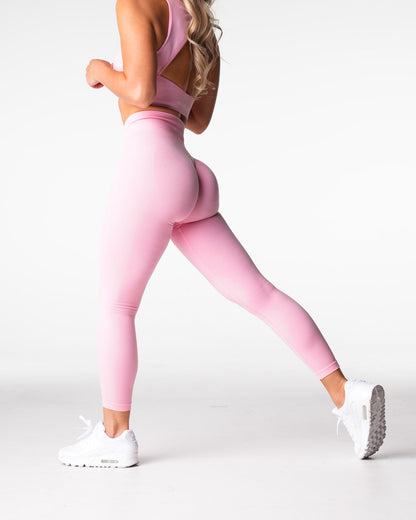 Women Baby Pink Lift Seamless Leggings - NVGTN