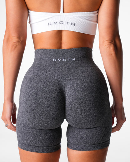 Women Black Speckled Lift Seamless Shorts - NVGTN