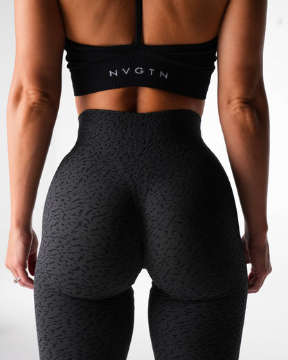Women Black Zesty Seamless Leggings - NVGTN