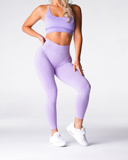 Women Lilac Geo Seamless Leggings - NVGTN