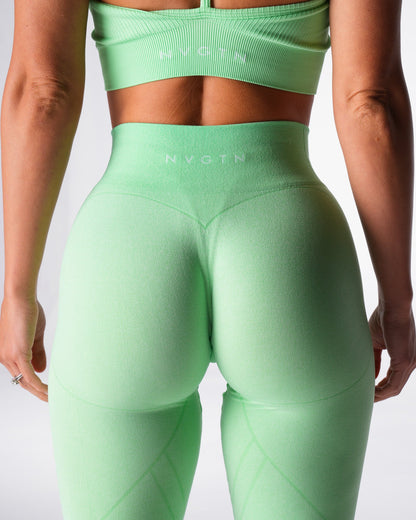 Women Pistachio Geo Seamless Leggings - NVGTN