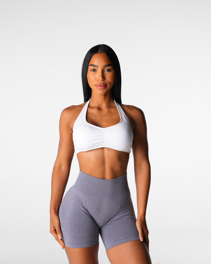 Women White Comeback Seamless Halter Bra - NVGTN