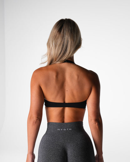 Women Black Comeback Seamless Halter Bra - NVGTN