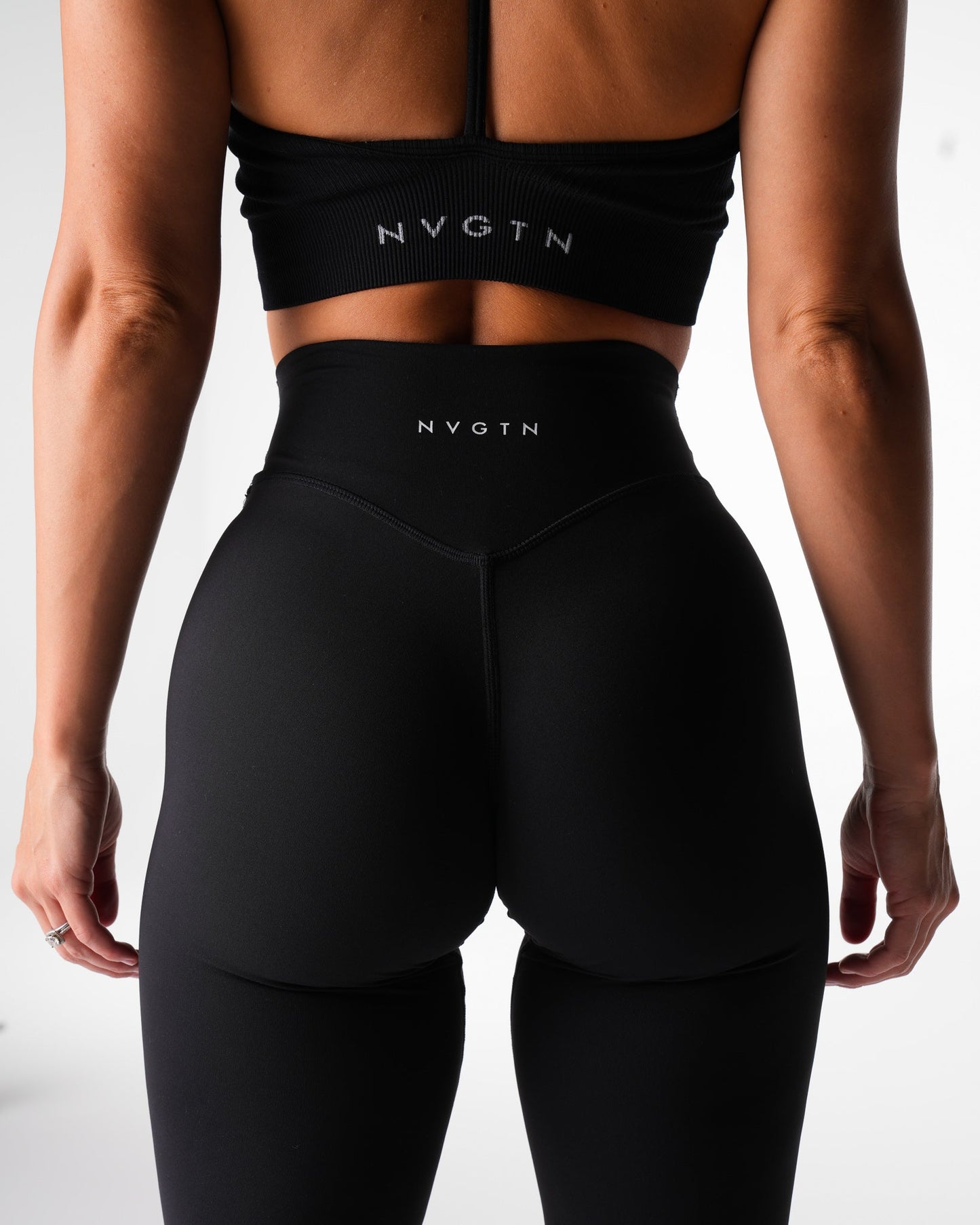 Women Black Effortless Flare Leggings - NVGTN