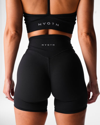Women Black Effortless Shorts - NVGTN