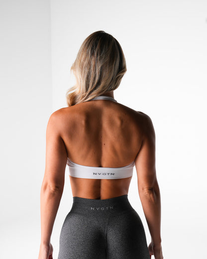 Women White Finesse Seamless Halter Bra - NVGTN