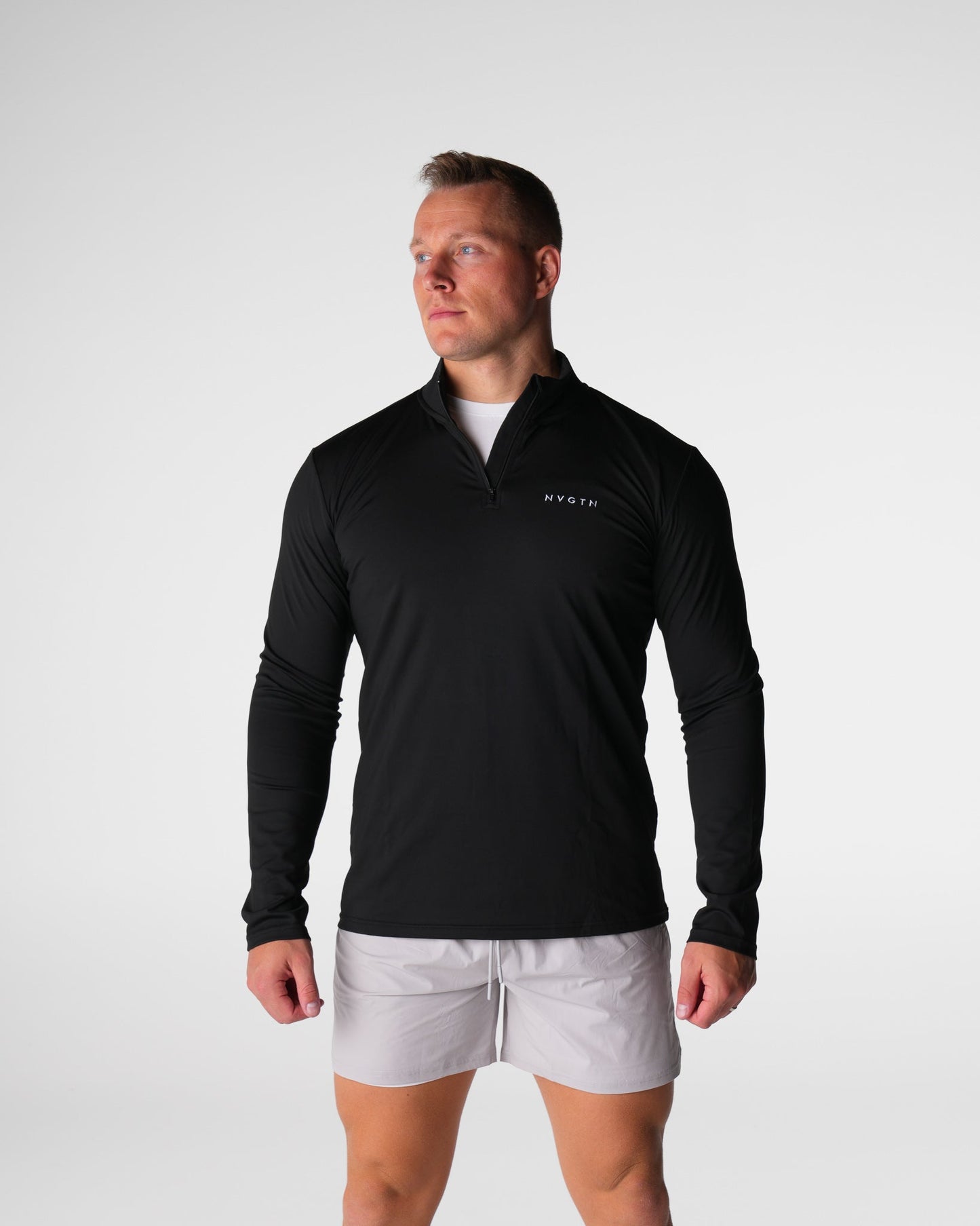 Men Black Skyline Quarter Zip - NVGTN
