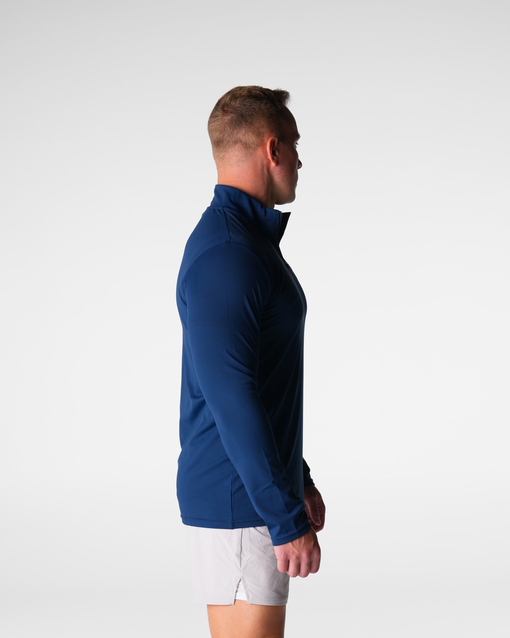 Men Navy Skyline Quarter Zip - NVGTN