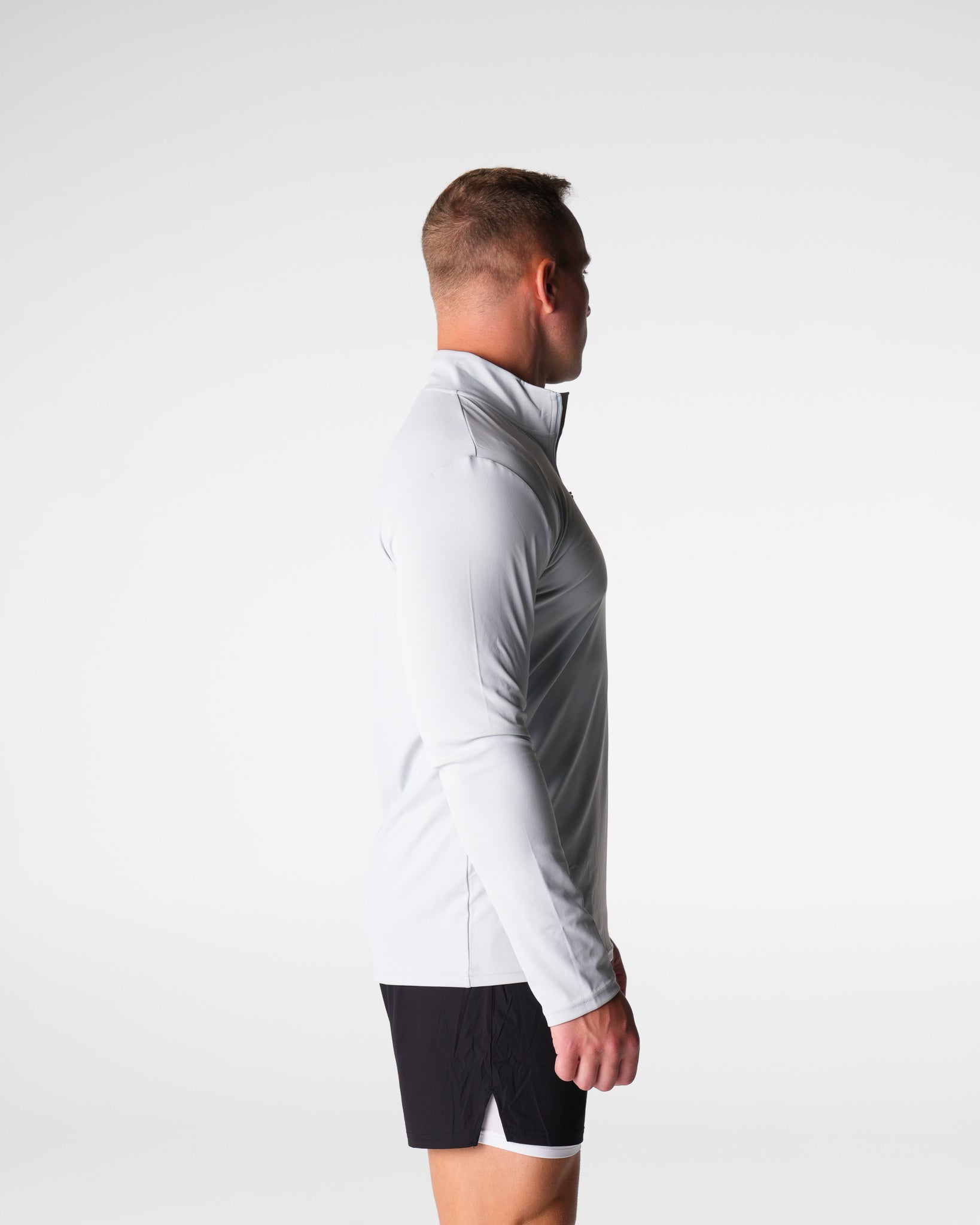 Men Light Grey Skyline Quarter Zip - NVGTN