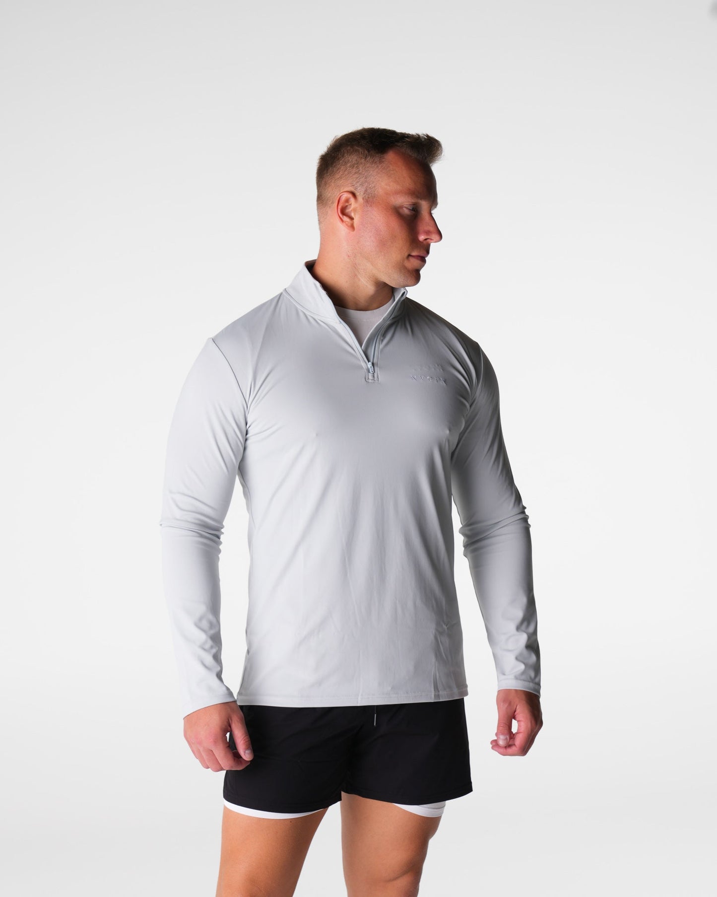 Men Light Grey Skyline Quarter Zip - NVGTN