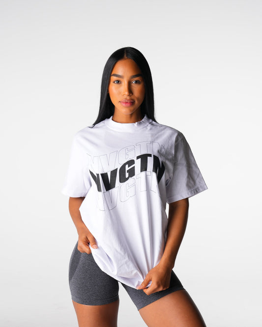 Women White Wave Graphic Tee - NVGTN