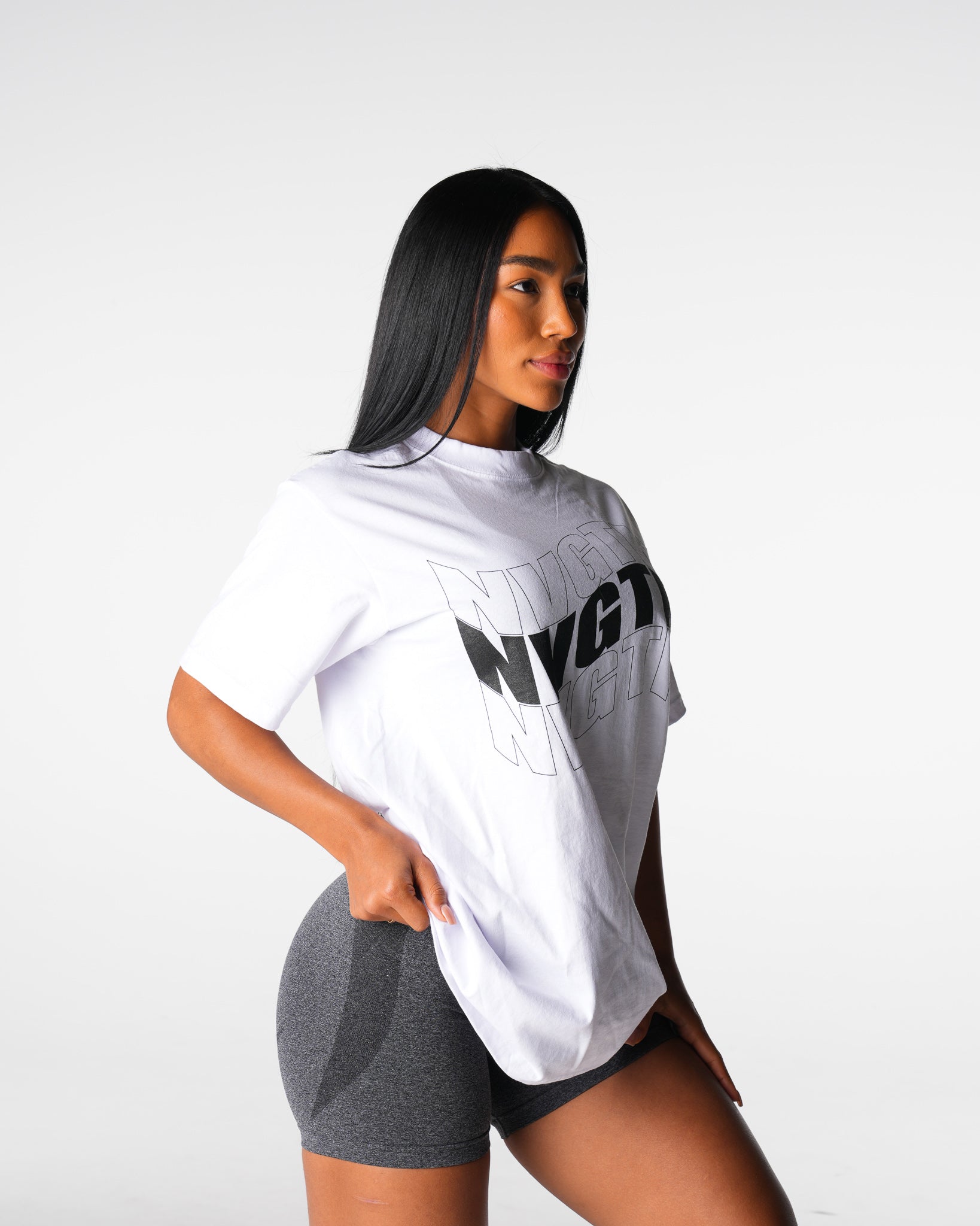 Women White Wave Graphic Tee - NVGTN