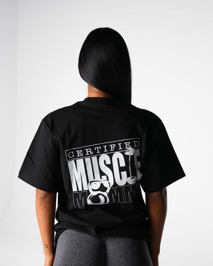 Women Black Muscle Mommy Graphic Tee - NVGTN