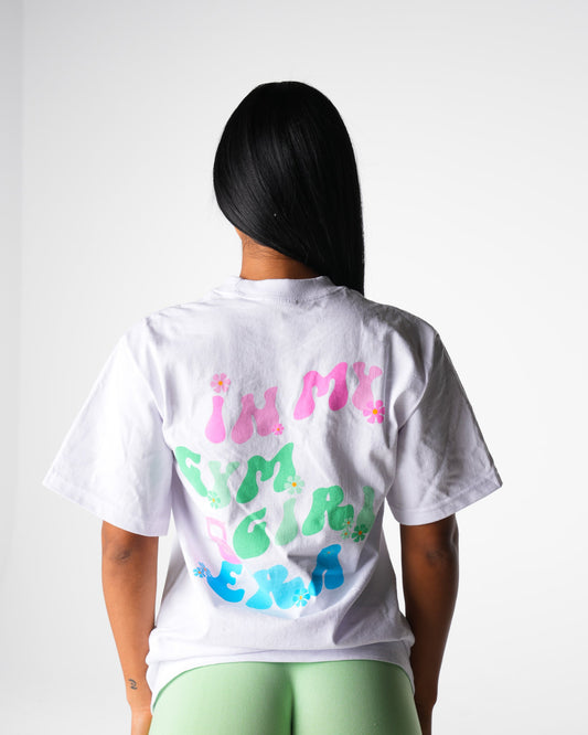 Women White Gym Girl Era Graphic Tee - NVGTN