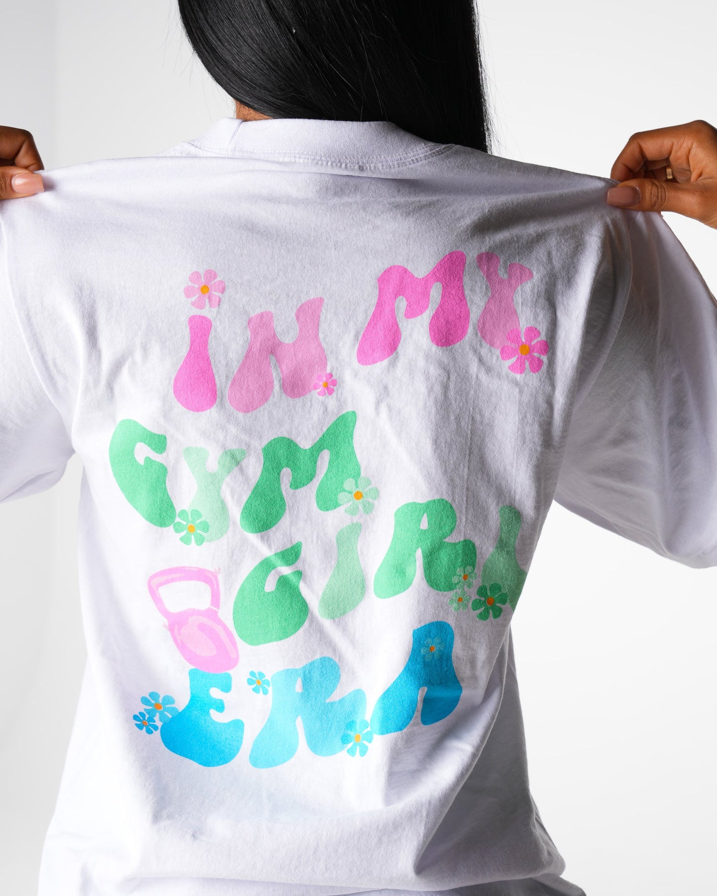 Women White Gym Girl Era Graphic Tee - NVGTN
