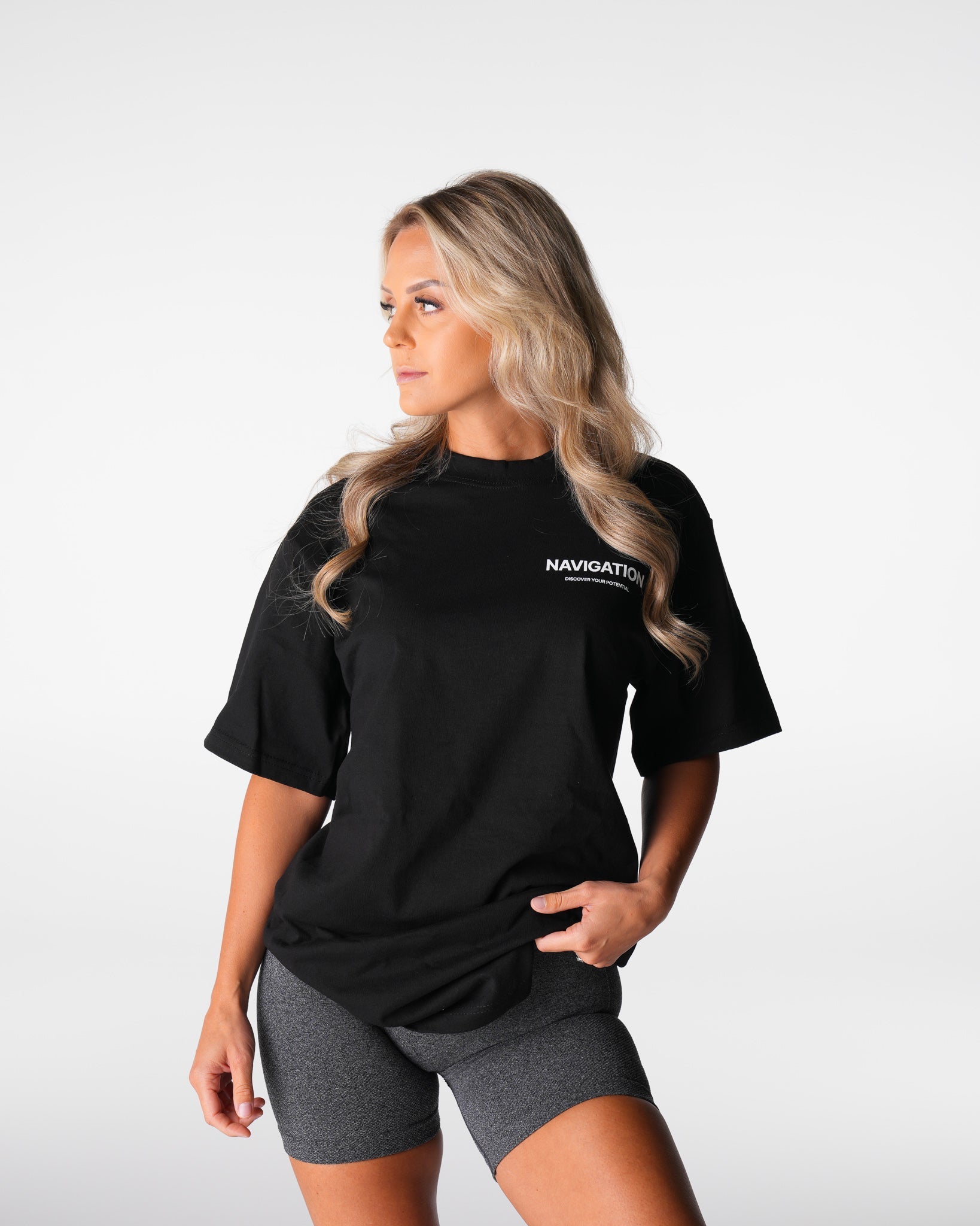 Women Black Navigation Graphic Tee - NVGTN