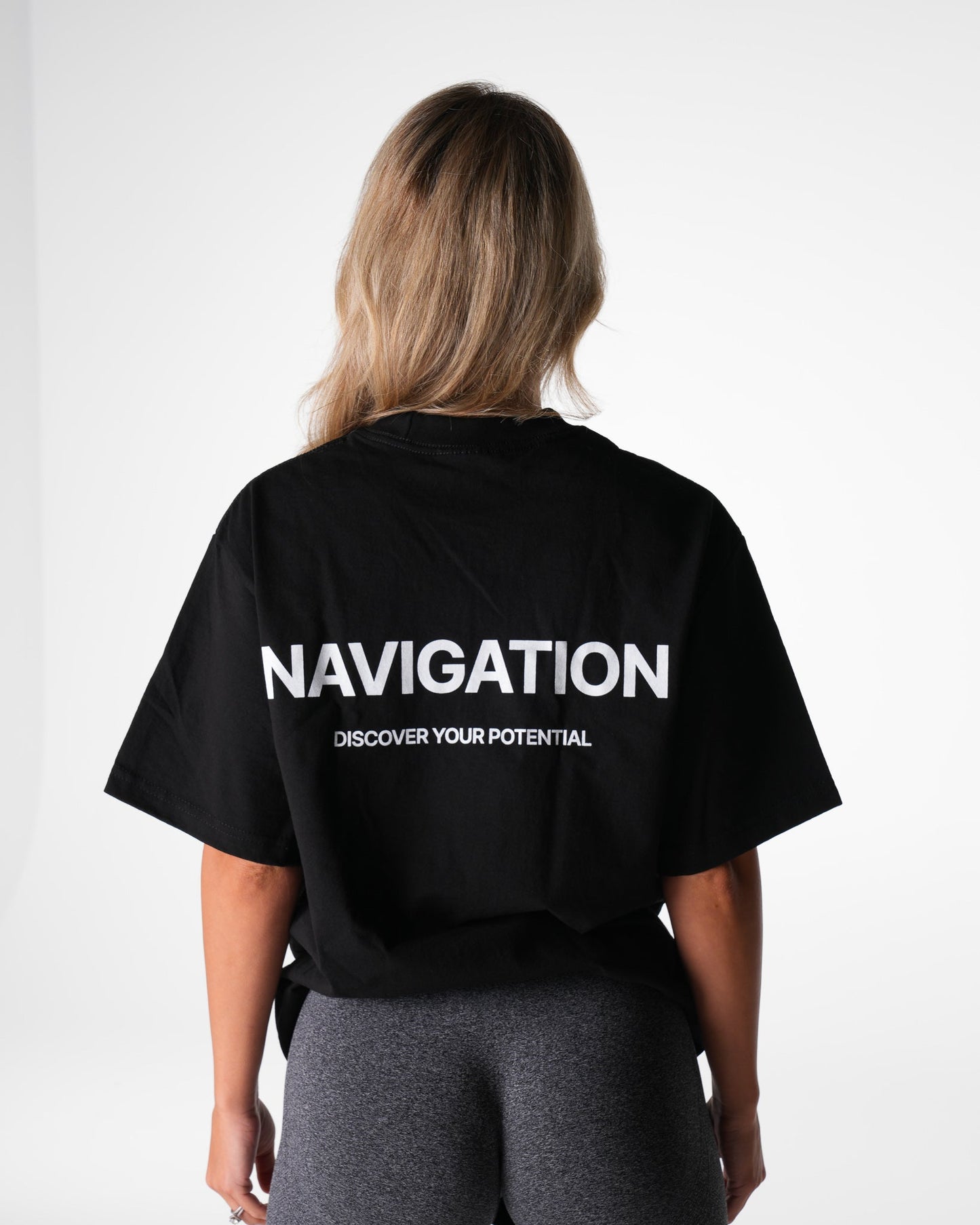 Women Black Navigation Graphic Tee - NVGTN