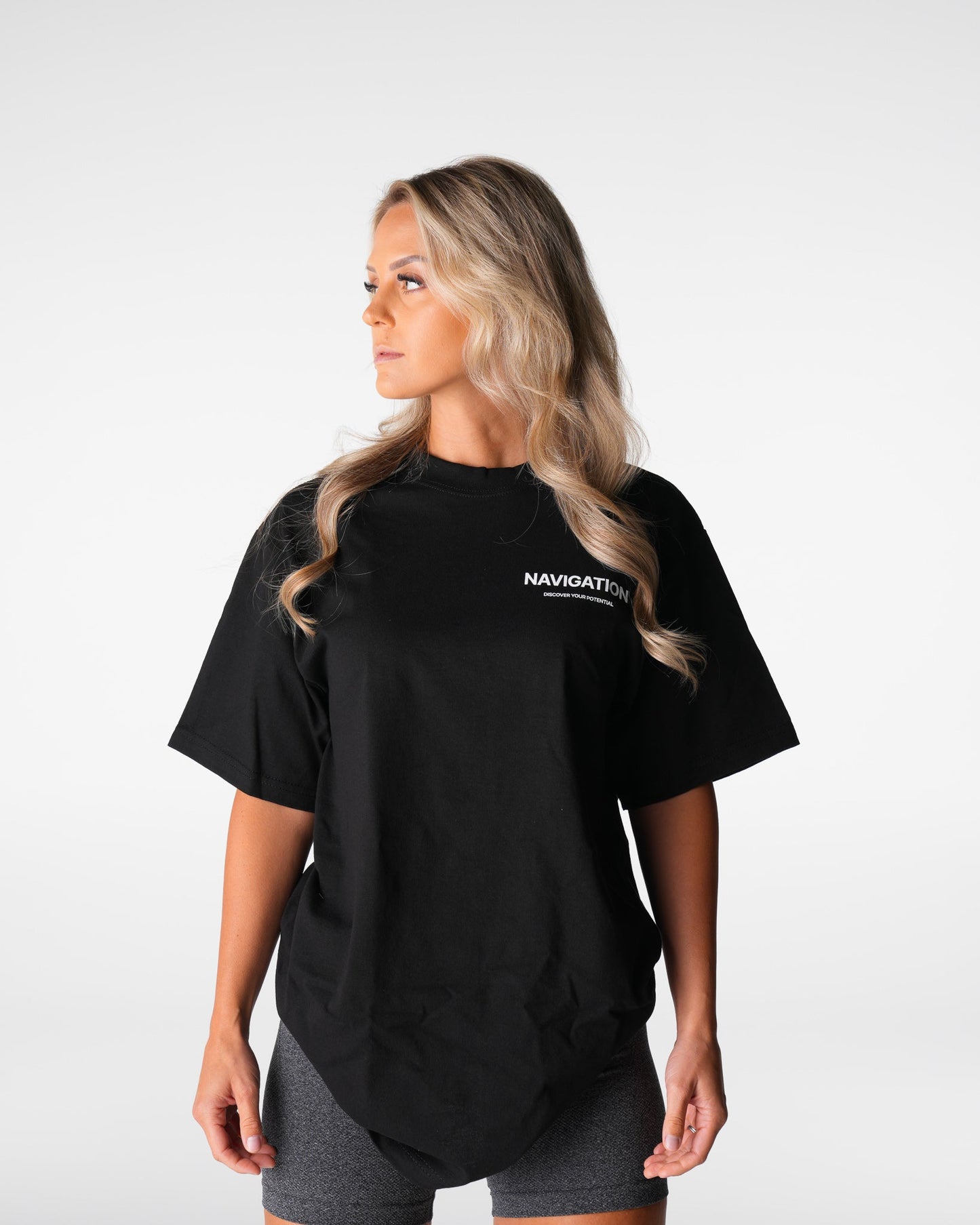 Women Black Navigation Graphic Tee - NVGTN