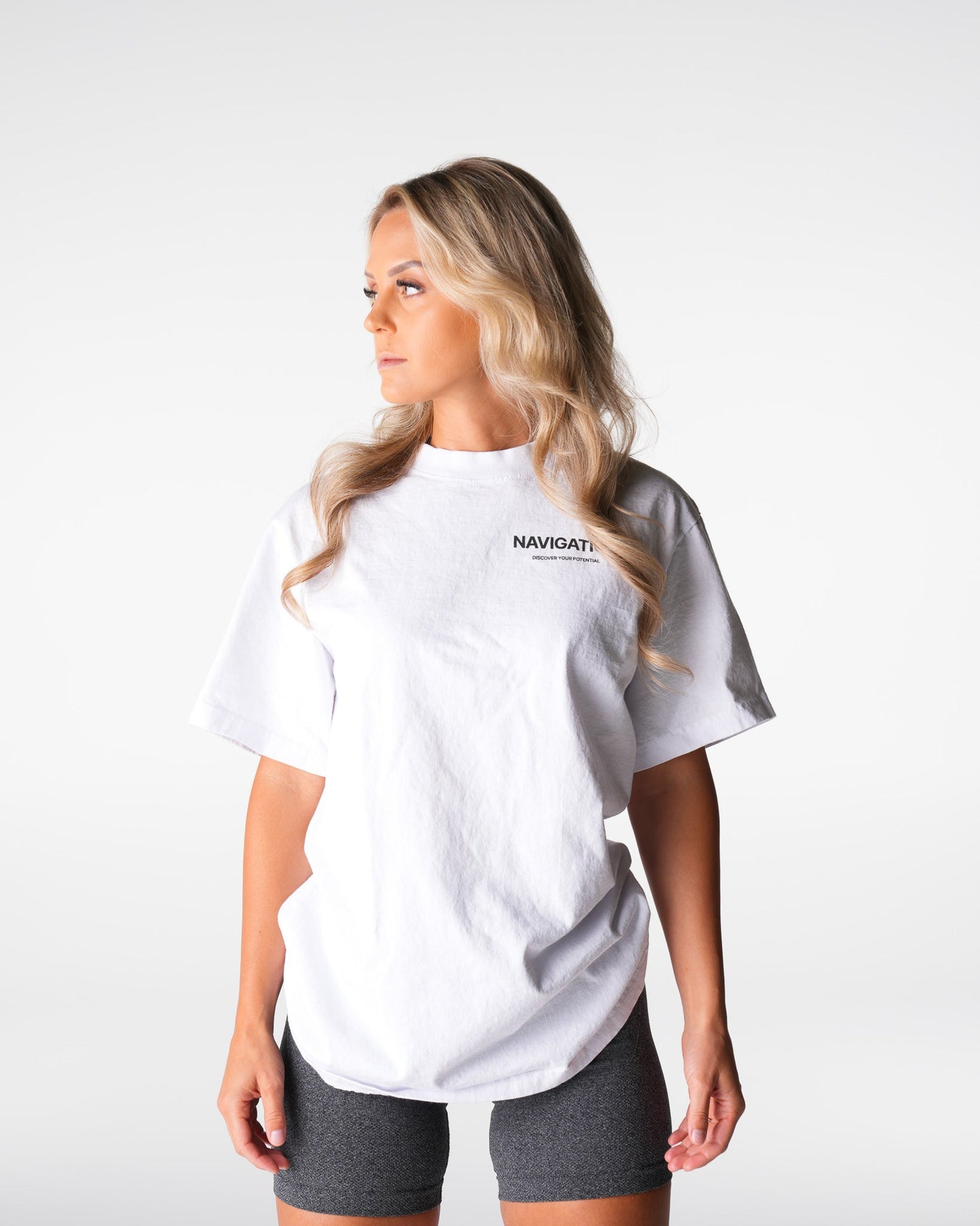 Women White Navigation Graphic Tee - NVGTN
