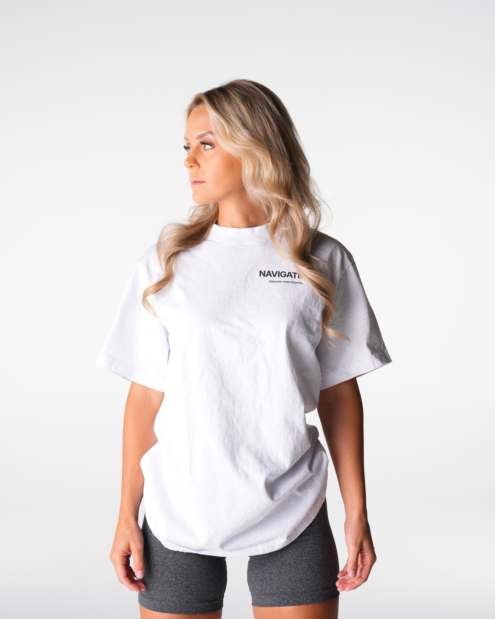 Women White Navigation Graphic Tee - NVGTN