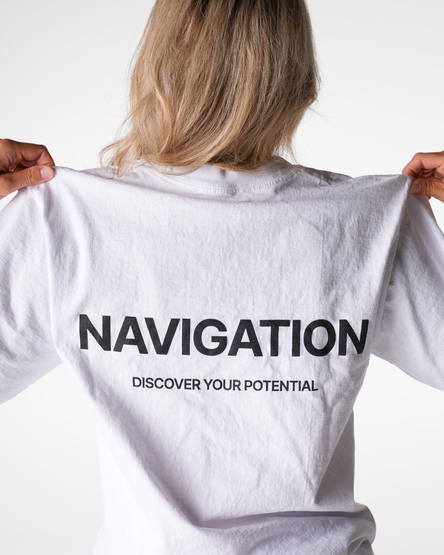 Women White Navigation Graphic Tee - NVGTN