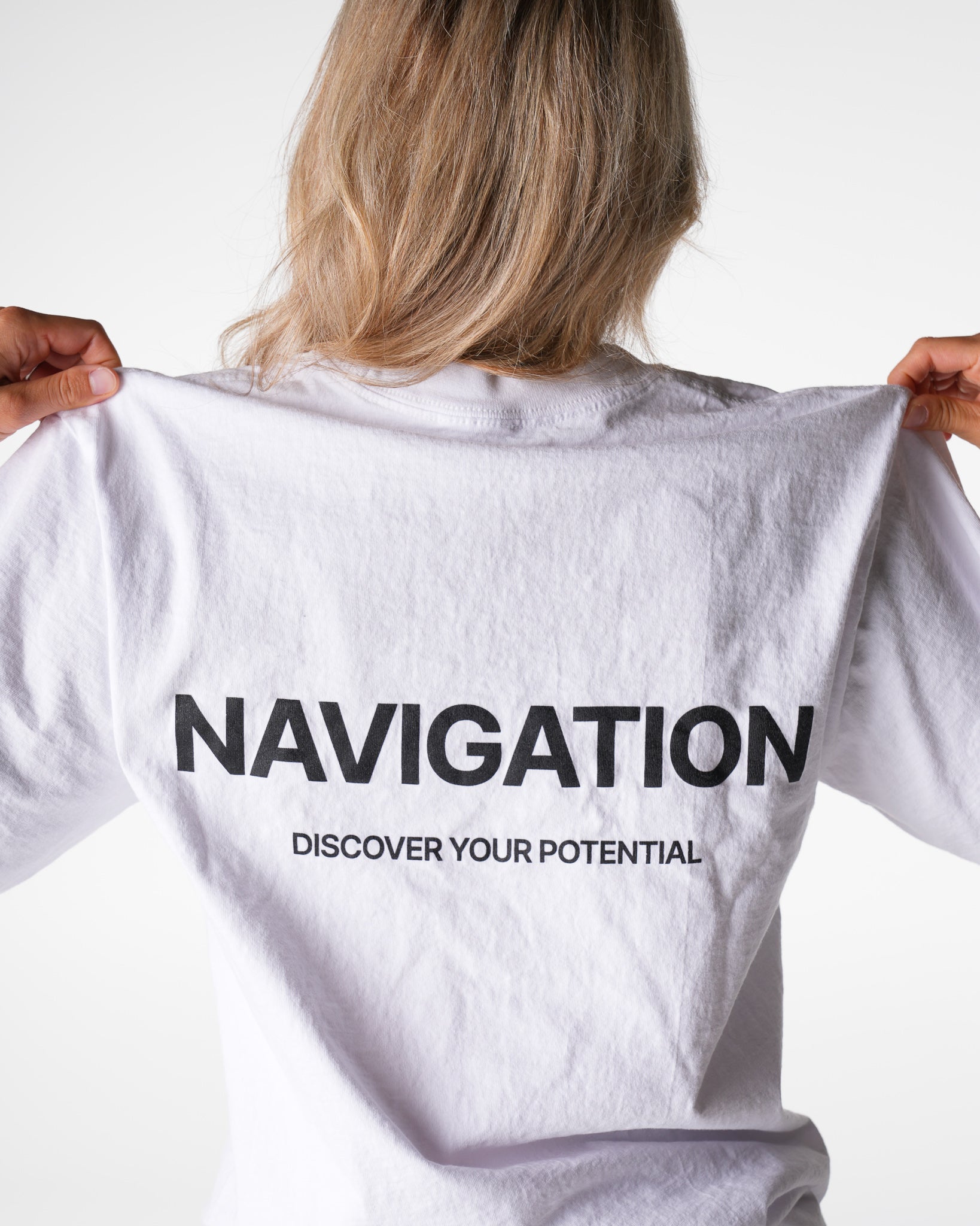 Women White Navigation Graphic Tee - NVGTN