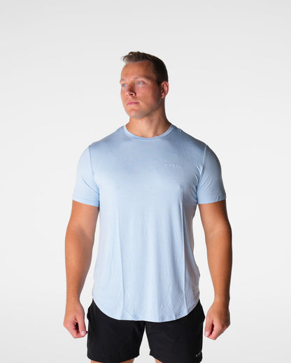 Men Sky Blue Tech Fitted Tee - NVGTN