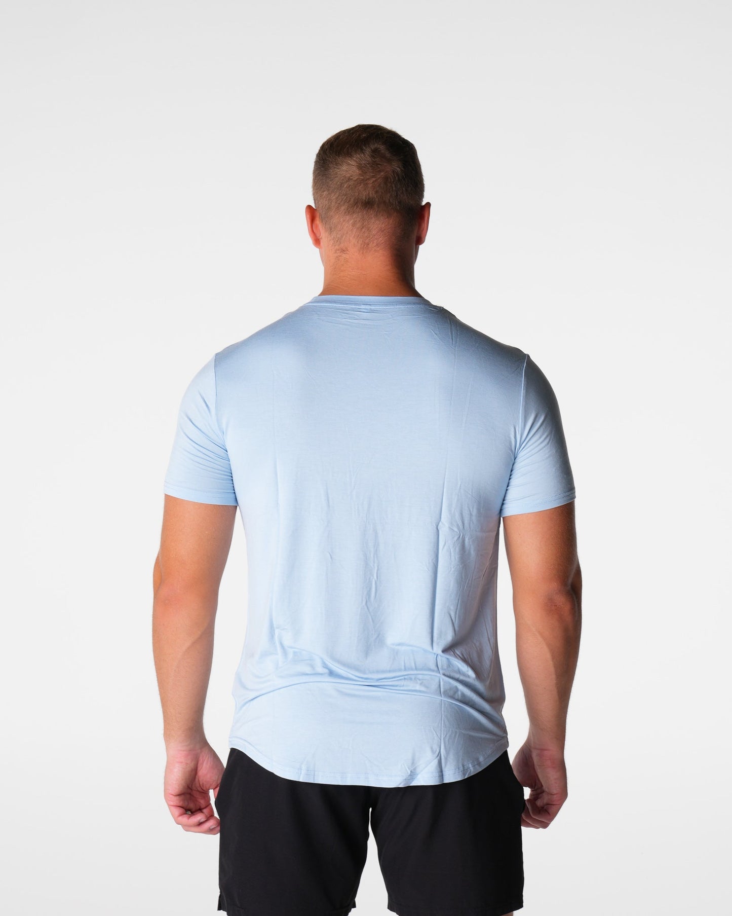 Men Sky Blue Tech Fitted Tee - NVGTN