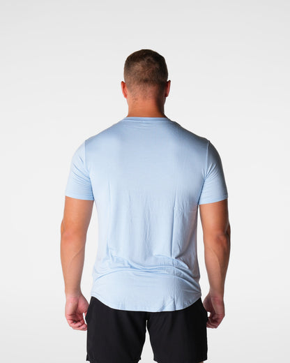 Men Sky Blue Tech Fitted Tee - NVGTN