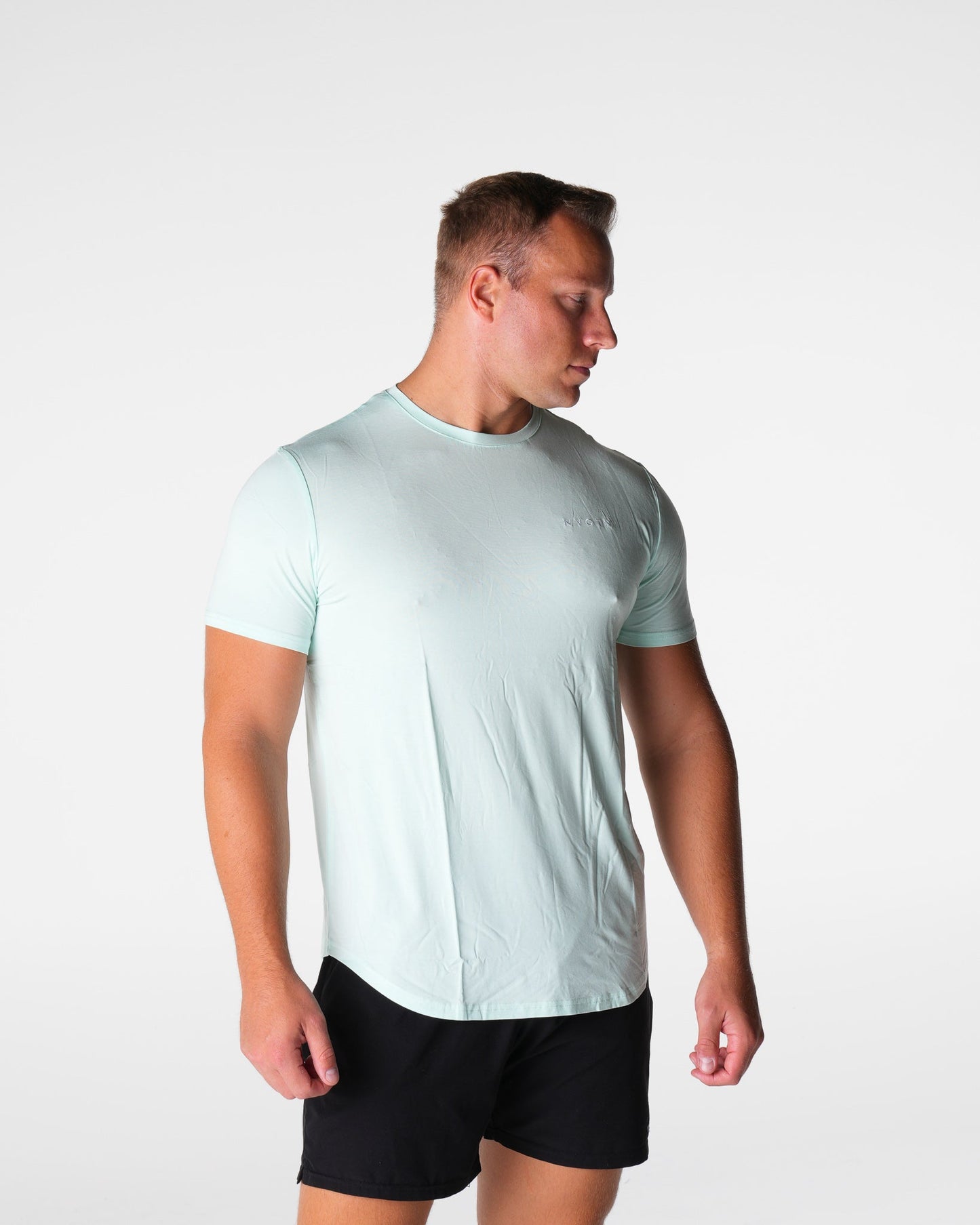 Men Light Green Tech Fitted Tee - NVGTN
