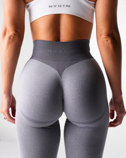 Women Grey Knockout Seamless Leggings - NVGTN