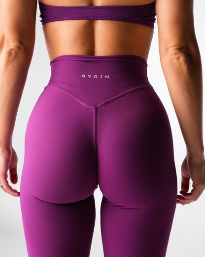 Women Deep Violet Effortless Flare Leggings - NVGTN