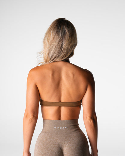 Women Mocha Comeback Seamless Halter Bra - NVGTN