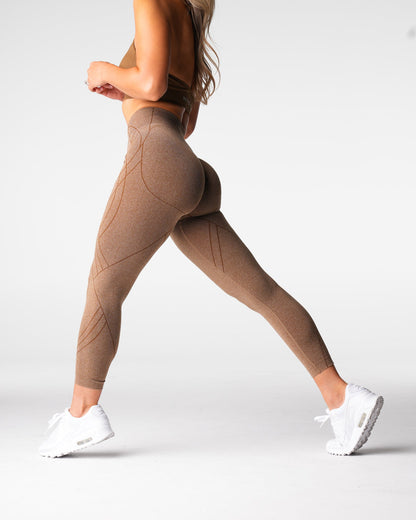 Women Mocha Geo Seamless Leggings - NVGTN
