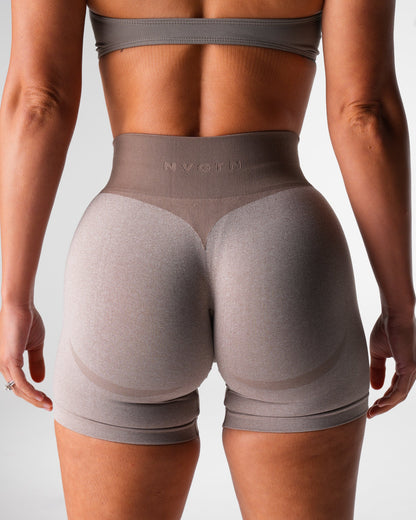 Women Taupe Knockout Seamless Shorts - NVGTN