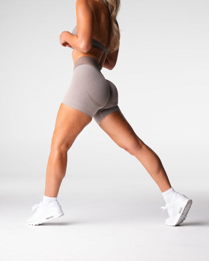 Women Taupe Knockout Seamless Shorts - NVGTN