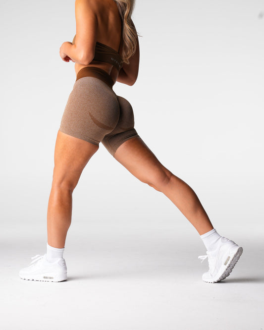 Women Mocha Knockout Seamless Shorts - NVGTN