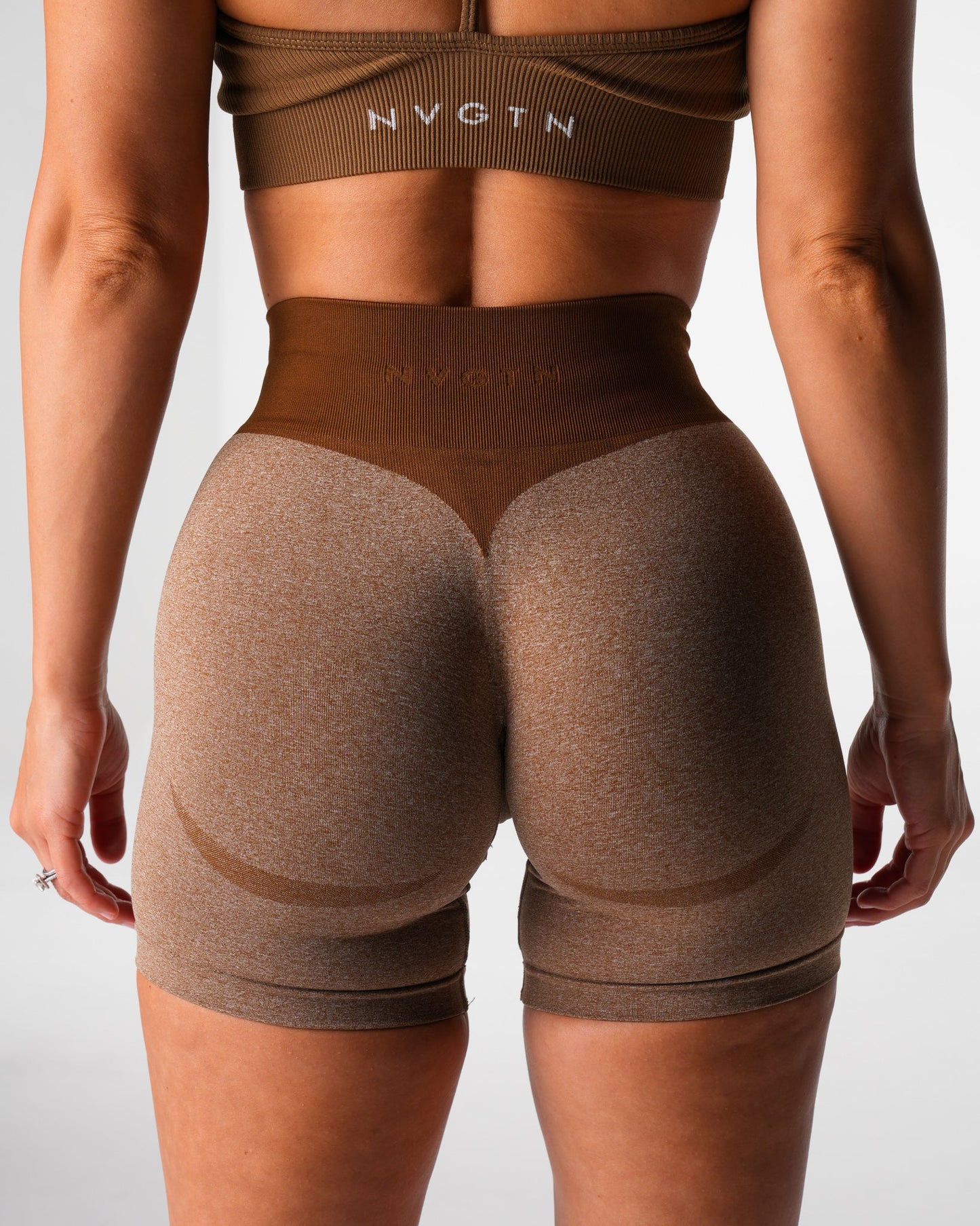 Women Mocha Knockout Seamless Shorts - NVGTN