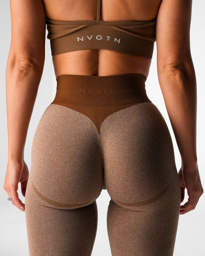 Women Mocha Knockout Seamless Leggings - NVGTN