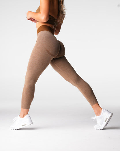 Women Mocha Knockout Seamless Leggings - NVGTN