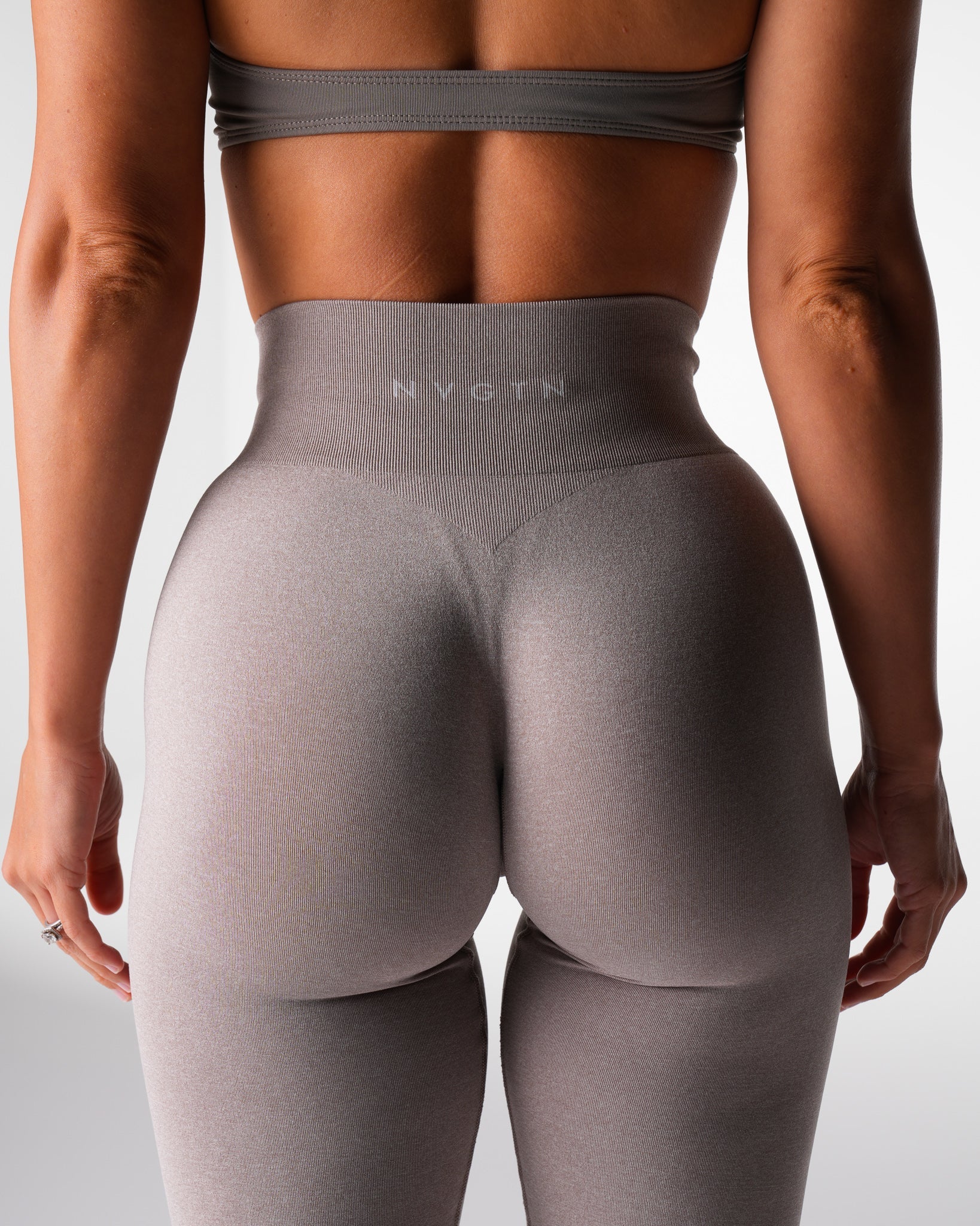Women Taupe Iconic Seamless Flare Leggings - NVGTN