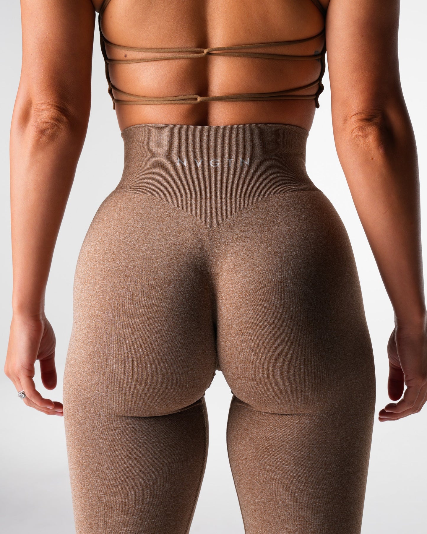 Women Mocha Iconic Seamless Flare Leggings - NVGTN