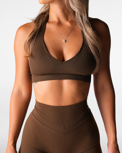Women Elm Finesse Seamless Halter Bra - NVGTN
