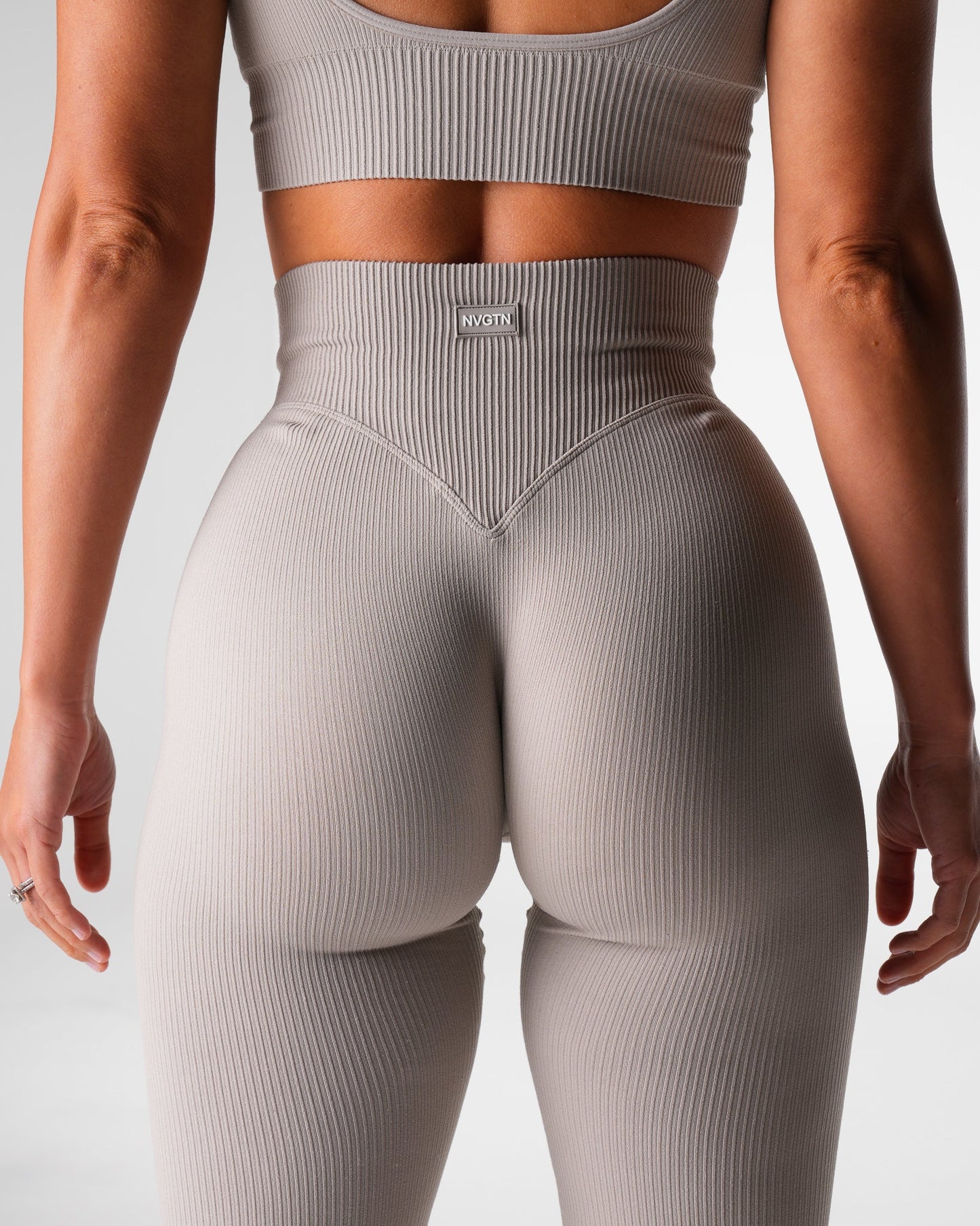 Women Driftwood Harmony Ribbed Seamless Flare Leggings - NVGTN