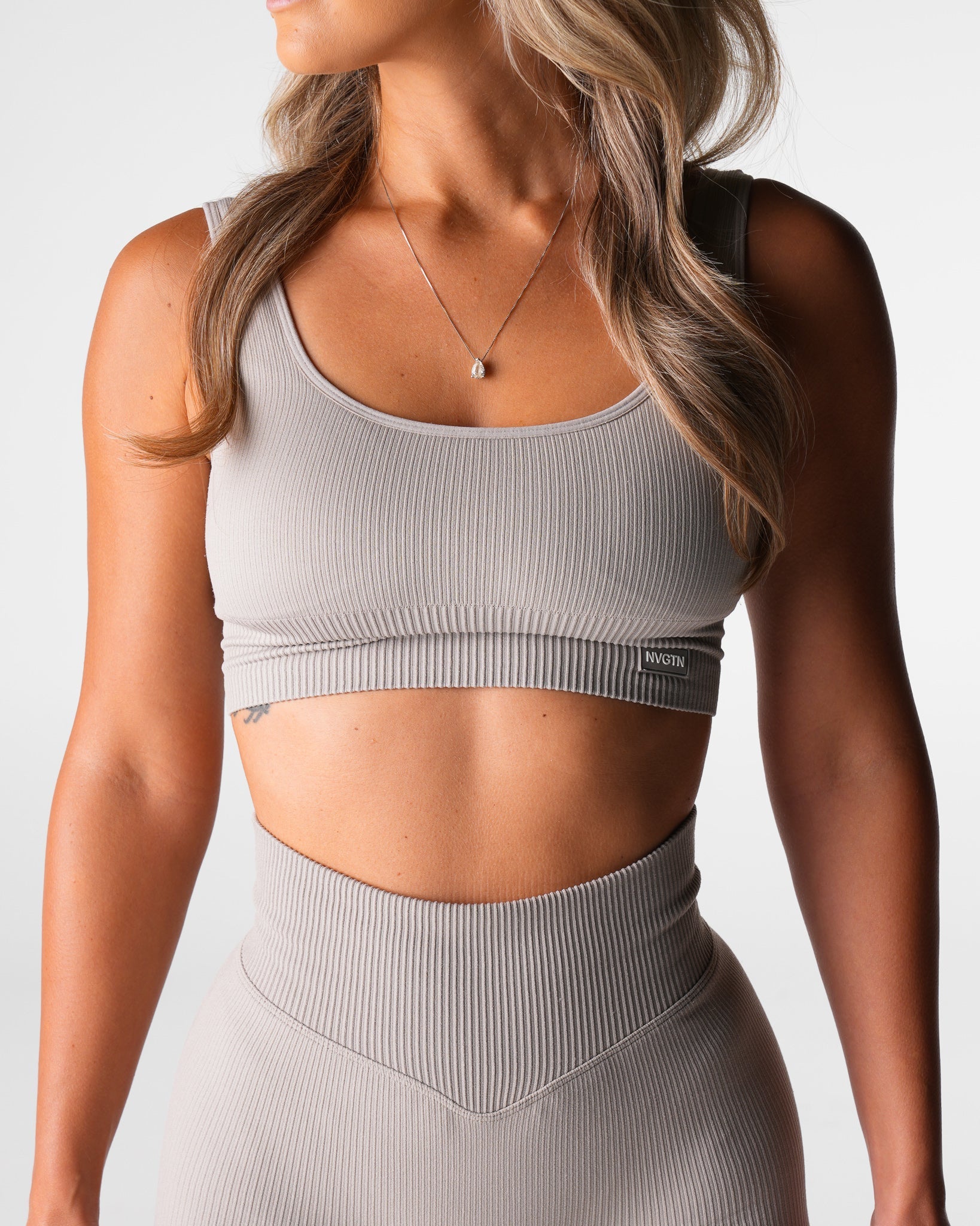 Women Driftwood Harmony Ribbed Seamless Bra - NVGTN