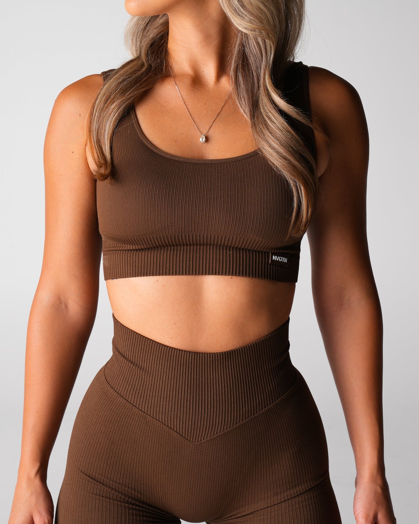 Women Hazelnut Harmony Ribbed Seamless Bra - NVGTN