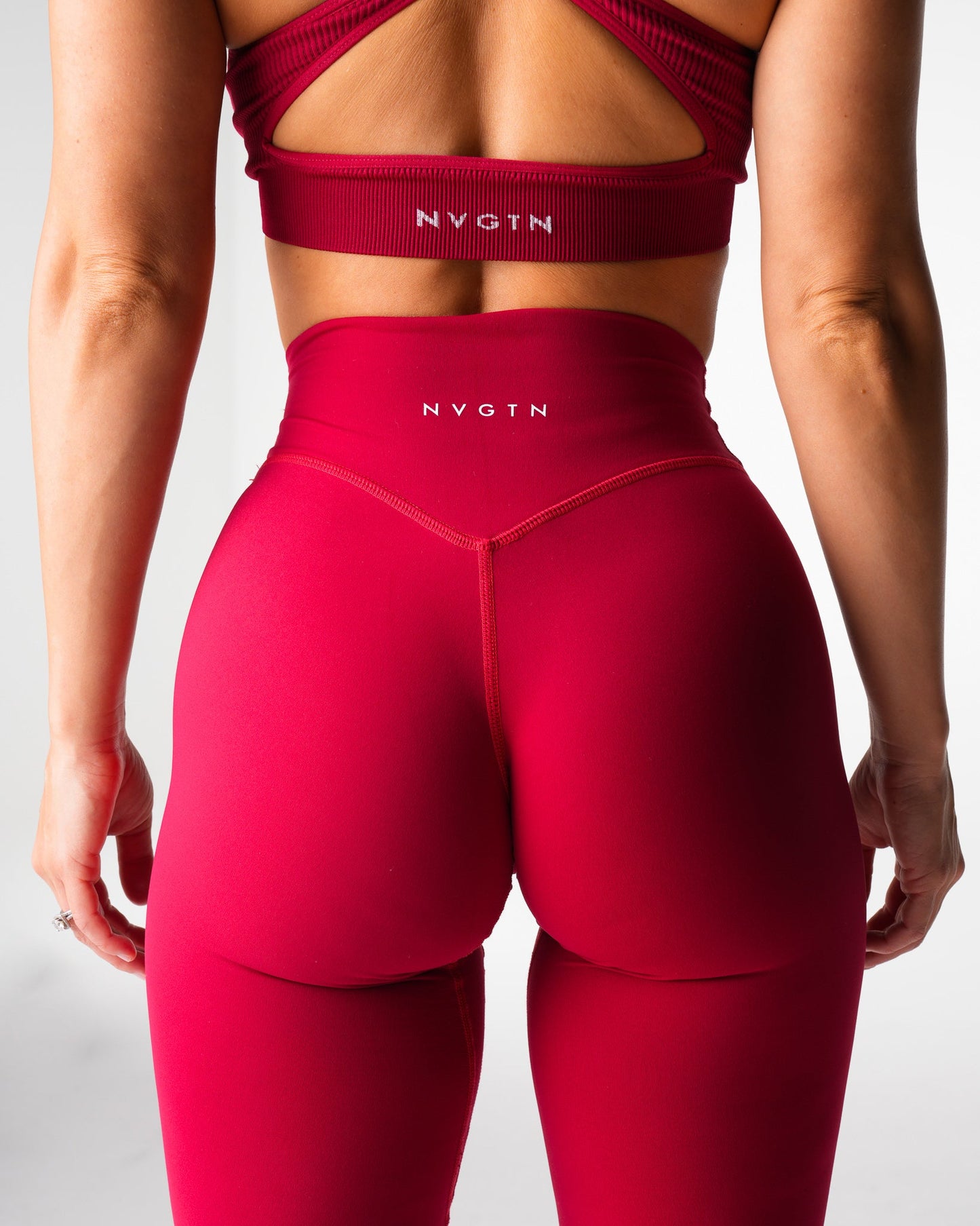 Women Ruby Red Effortless Flare Leggings - NVGTN