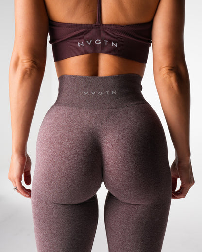 Women Mulberry Brown Iconic Seamless Flare Leggings - NVGTN